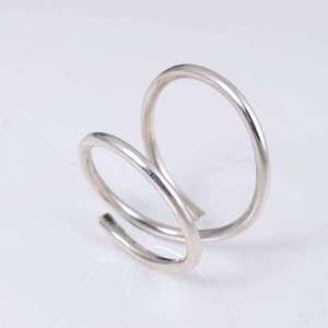 High Quality Minimalist Spiral Ring Dainty Brass Ring Women Silver Plated Geometric Jewelry Open Wire <b>Band</b> for Wholesale/OEM/ODM - Product Image 1