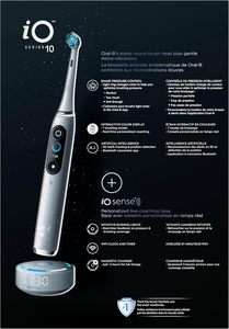 Cepillo de dientes eléctrico recargable Oral-B iO Serie 10 con sensor de presión visible para proteger las encías, temporizador de 2 minutos, 7 modos de limpieza - Product Image 2