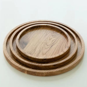 Plateau rond en bois personnalisé, plats de service, plateau en bois d'acacia pour restaurant et maison, provenant d'un exportateur indien de produits artisanaux en bois - Product Image 1