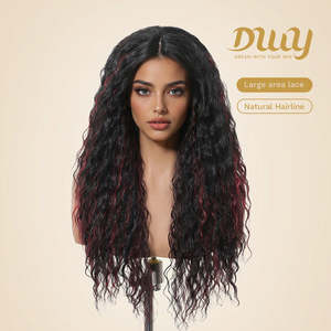 Aislinn C-DWY T-Part Lace Front Synthetic <b>Wig</b> Long Latin Curly Hair Glueless Transparent Lace Colorful <b>Wig</b> - Product Image 1