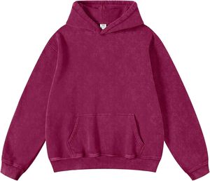 Sweat à capuche épais pour homme Pull en molleton de coton Sweat d'hiver à épaules tombantes Streetwear personnalisé Coupe surdimensionnée Décontracté Teint uni - Product Image 3