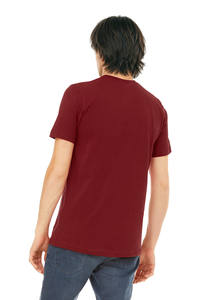 เสื้อยืดคอกลมผู้ชาย สีเบอร์กันดี ผ้าเจอร์ซีย์เนื้อเดียว แขนสั้น ลายสั่งทำ ชุดลำลอง สำหรับโปรแกรม OEM เสื้อผ้าผู้ชาย - Product Image 3