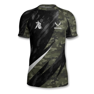 UPF 50 + Rash Guard à manches courtes pour le surf et la plongée en apnée Chemise de sport aquatique à séchage rapide Usine OEM Logo et couleurs personnalisés - Product Image 2