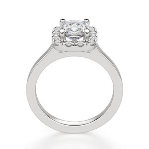 Anillo de compromiso Halo de diamante con corte de cojín para mujer - Product Image 4