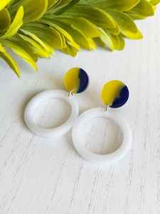 ต่างหูเรซินใสทำด้วยมือเกล็ดทองงานหัตถกรรม khadim ปรับแต่งสีได้ขนาดสง่างามสวมใส่ได้ทุกวันเครื่องประดับสำหรับ - Product Image 2