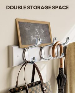 White <b>Wall</b>-Mounted Coat Rack With <b>Hooks</b> <b>for</b> Hanging Coats and Hats Coat <b>Hook</b> <b>Wall</b> Hangers <b>for</b> Clothing Storage - Product Image 5