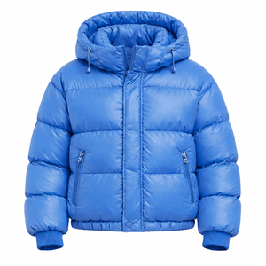 <b>Mens</b> Waterproof Plus Size Puffer <b>jacket</b> unisex with Warm Polyester Fiber Filling Lining Batwing Sleeves Casual Streetwear Coat - Product Image 1