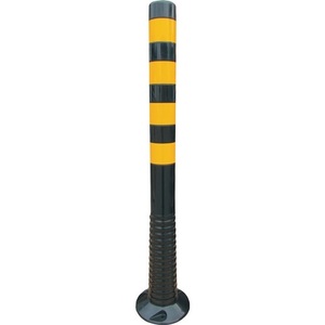 Parking Equipment <b>Black</b>/Yellow Plastic Bollard 80mm Screw-on 1000mm Above Ground Height - Product Image 1