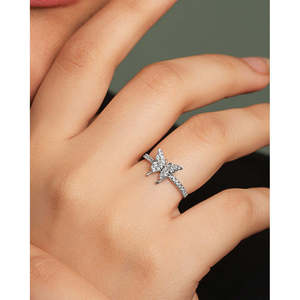 Anillos de Plata de Ley 925 de Primera Calidad para Mujer, con Micropavé en Oro Rosa, Elegantes, de Acero Inoxidable, Modernos y a la Moda - Product Image 4