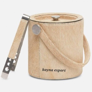 Seau à glace en acier inoxydable isolé à double paroi avec couvercle Nouveau seau à glace fini en marbre et refroidisseur de vin - Product Image 6