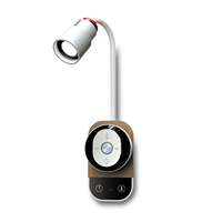 Lampe murale de lecture ECOJAS moderne à LED multifonctionnelle en acier inoxydable avec col de cygne, culot B22 et télécommande magnétique