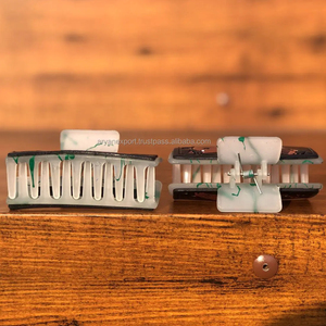 Top vente Western motif usiné à la main en cuir griffe de cheveux pour les femmes grandes pinces à cheveux en cuir de vachette véritable de haute qualité - Product Image 4