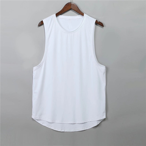 Camisetas de gimnasio curvadas para hombre, camisetas de entrenamiento personalizadas sólidas en blanco, chaleco de entrenamiento deportivo de verano, camiseta sin mangas - Product Image 4