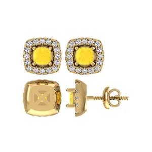 Chic Or Naturel Fantaisie Jaune Diamant Boucles D'oreilles Collection Royal Diamants Or Boucles D'oreilles Élégant Or Diamant Boucles D'oreilles