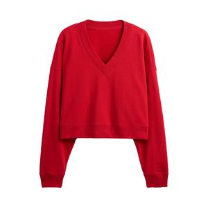 Sweat-shirt en molleton tricoté personnalisé, écologique, marron, brodé et gaufré, respirant et coupe-vent pour femme - Product Image 1