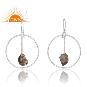 Pendientes de piedras preciosas de pirita Natural de Plata de Ley 925, joyería personalizada para mujer, regalo para ella - Product Image 2