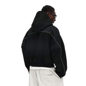 Nuevo Diseño de Chándal para Hombre, Sudadera con Capucha de Felpa, Estilo Holgado, Ribete en Contraste, Silicona, Invierno, Fitness, Puños Acanalados Invertidos - Product Image 3