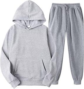 Boys Blue Hooded Sweatshirt And Joggers Set Casual Solid Color Full Sleeve Tracksuit With Drawstring Pants <b>For</b> Children - Product Image 2