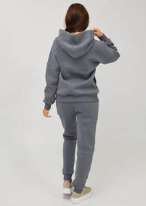 Pantalon de survêtement à capuche zippé solide décontracté pour hommes ensemble de survêtement en coton éponge français Streetwear fabricants personnalisables - Product Image 6