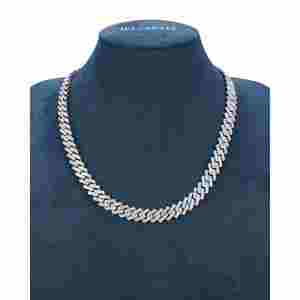 สร้อยข้อมือทอง 14K แบบ Cuban Link พร้อมกำไลข้อมือประดับเพชรโมอิสซาไนต์ 2 แถวขนาด 12 มม. ประเภทสินค้า - Product Image 2