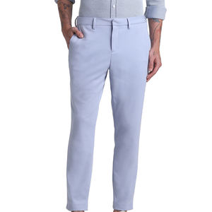Pantalones de negocios informales ajustados para hombre más vendidos, 100% algodón tejido, cintura media, botón, cierre de mosca - Product Image 1
