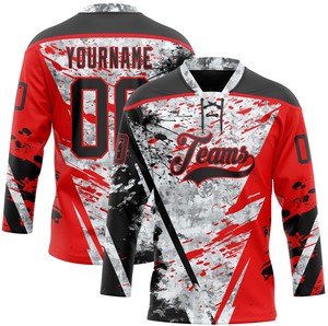 Jersey de Hockey sobre Hielo con Cordones de Diseño Moderno, Uniforme Personalizado 100% Poliéster Antibacteriano de Secado Rápido con Nombre de Equipo Personalizado - Product Image 1