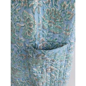 Robe de nuit en coton matelassé pour femme, peignoir imprimé Floral, Kimono - Product Image 5