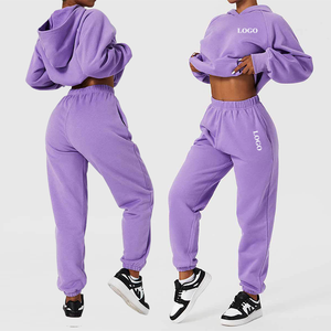 Ensemble de sweat à capuche d'hiver pour femme avec survêtement deux pièces de couleur vierge - Product Image 2