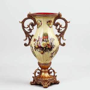 Vase à fleurs en laiton antique, élégance florale, durable, lustré, design traditionnel vintage, fait main, pour salon ou mariage - Product Image 2