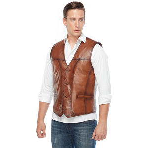 Chaleco de Motocicleta de Cuero de Primera Calidad, Personalizado, de Cuero Vacuno Genuino para Hombre, Chaleco de Motociclista de Cuero para Hombre - Product Image 6