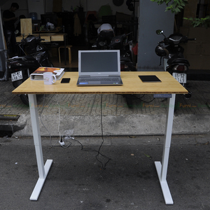 FlexiBamboo FB001 Height Adjustable <b>Table</b> 140x70cm Durable <b>Bamboo</b> Material - Product Image 1