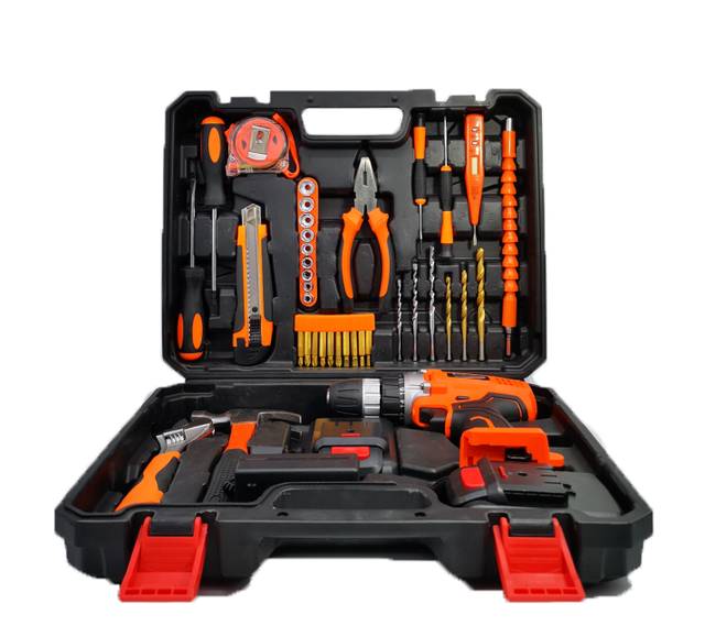 Factory Supply 12V Rechargeable Drill Power Machine Cordless Drill Power Tool Set Car Repair Tool Box Household Set