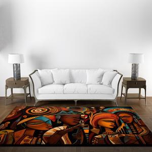 Tapis imprimé femme africaine - Design vibrant pour les espaces modernes, tapis en velours - Product Image 4