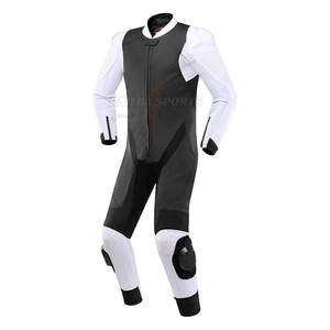 Nouvelle arrivée Combinaison de moto de course en cuir de conception bon marché pakistanaise Tenue de sport XL avec caractéristiques de protection Nom d'équipe personnalisé - Product Image 1