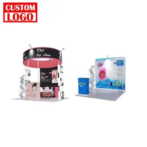 Adaptive Cutting-edge Curved Exhibition 10x10 Booth For Advertising Trade Show Tension Fabric Backdrop Advertising