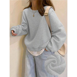 Everyday Light <b>Grey</b> <b>Women's</b> Printed 100% Cotton Breathable Anti-Wrinkle <b>Fleece</b> Pullover Hoodie Soft Cozy Autumn Streetwear - Product Image 1