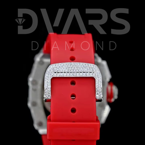 นาฬิกาฮิปฮอปโครโนกราฟประดับเพชรโมอิสซาไนต์สุดหรู ดีไซน์เต็มหน้าปัด  สำหรับทั้งชายและหญิง  ตัวเรือนสแตนเลสสตีล  พร้อมตัวเลือกสีทองขาวและสีทองเหลือง - Product Image 2