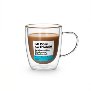 Mug isotherme à double paroi en verre borosilicate Bdt 150 ml, compatible lave-vaisselle - Product Image 2