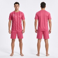 Conjunto de Camiseta y Pantalones Cortos de Fútbol Sublimados Personalizados OEM, Diseño a Cuadros con Rayas Diagonales, Ropa Deportiva de Entrenamiento para Clubes Juveniles
