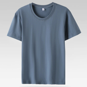 Camiseta de Verano para Hombre, Transpirable, de Punto, 100% Algodón Puro, Holgada, con Estampado Creativo de Letras, Informal, de Cuello Redondo, de Manga Corta - Product Image 1
