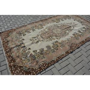 Alfombra turca clásica marrón Beige Vintage 5,1X9,6 pies Diseño de retazos Faux Rabbit Fur Latex Rectangular Pasillo para cabecera 4M - Product Image 2