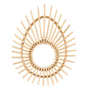 Espejo montado en la pared para baño, ratán Natural, forma personalizada, perfecto para una decoración de pared elegante de alta calidad - Product Image 3