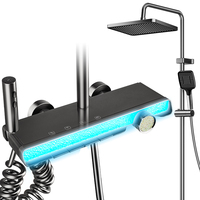 Meilleure vente en stock : Ensemble de douche thermostatique à touches piano, 4 modes, 4 sorties, jet doux, chromé – Le favori d'Europe et d'Amérique