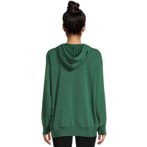 เสื้อมีฮู้ดลายกราฟิกสีเขียวสำหรับผู้หญิงเสื้อมีฮู้ดแขนยาวแบบสวมหัวเปิดไหล่ตกใส่ได้ทั้งชายและหญิง - Product Image 4