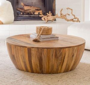 Table de meubles modernes décoratifs pour la maison, le salon et la cuisine, décoration de la maison, couleur bois naturel, Table de meubles ronde élégante - Product Image 3