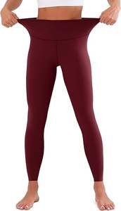 Women's High-Waisted Full-Length Buttery Soft Yoga <b>Leggings</b> Solid <b>Pattern</b> Elastic Waist Eco-Friendly for Daily Workouts Front - Product Image 3