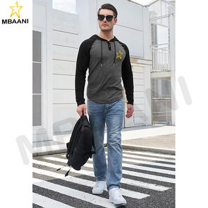 Sweat-shirt à capuche pour homme, manches longues, décontracté, athlétique, mode, pull à capuche avec col contrasté et cordon de serrage - Product Image 5