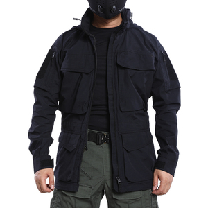 LAYENNE Veste de sport personnalisée à fermeture éclair pour hommes Manteaux à capuche coupe-vent d'extérieur imperméables Vêtements longs pour la course à pied Trench - Product Image 5