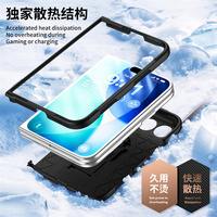 Coque de téléphone pliable anti-chute avec support stable, texture fibre de carbone, dissipation thermique magnétique de luxe pour iPhone Duo – Vente Flash