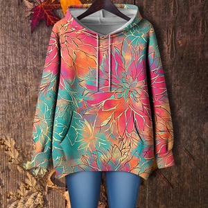 Sudadera con Capucha Extra Grande Informal para Mujer, Sudadera Deportiva con Estampado Gráfico Personalizado, Sudadera de Invierno OEM - Product Image 2